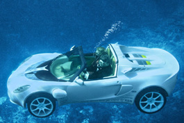 Автомобиль действительно может плавать под водой