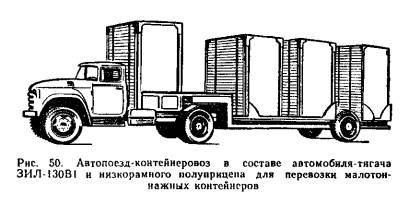 Автопоезд-контейнеровоз в составе автомобиля-тягача ЗИЛ-130В1